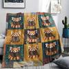 1Pc Patchwork Animal Print Flannel Blanket, High quality Comfortable for All Seasons, Home Decor, Warmth and Comfort, Perfect for Christmas Gifts60