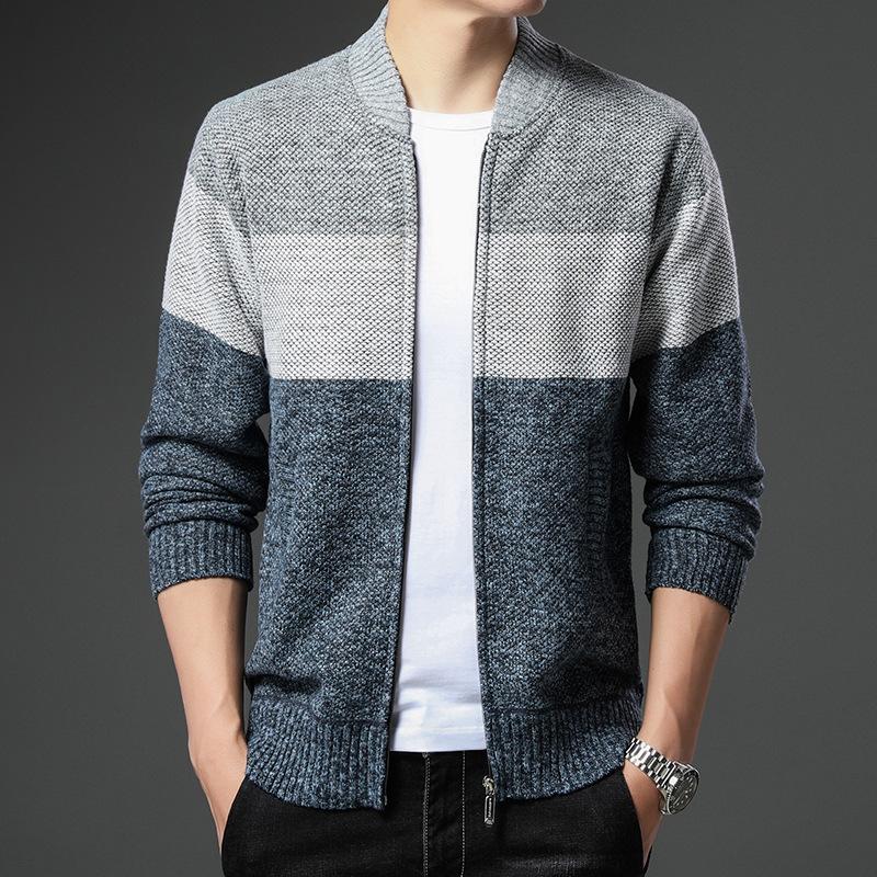 Autumn Thickened Long Sleeve Stand Collar Knitted Cardigan