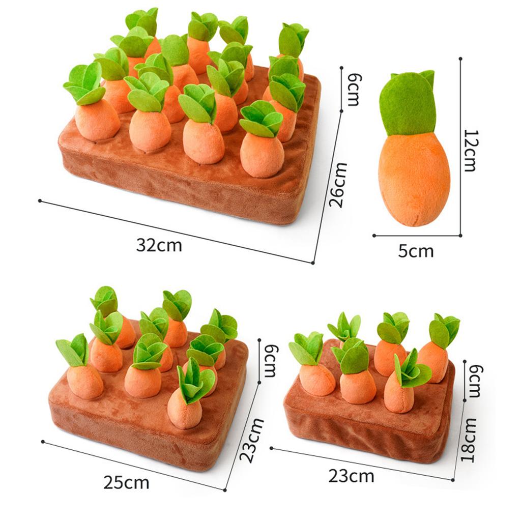 Carrot Dog Toys 2 in 1 Non-Slip Nosework Feed Games Pull Radish Plush Carrot Dog Interactive Toys for Dogs
