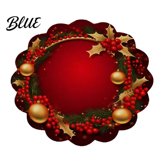 Tapis décoratif d'isolation thermique Rond Set de table de Noël 14 pouces Motif festif Antidérapant Protecteur de table Couvercle de table anti-brûlure Endroit pour manger