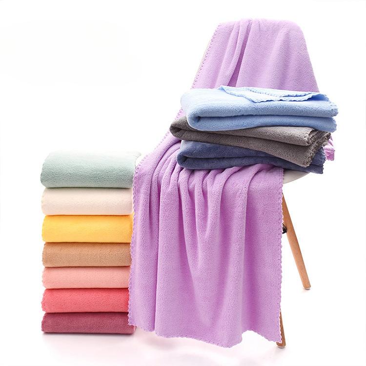 Plain-coloured Soft Absorbent Bath Towel