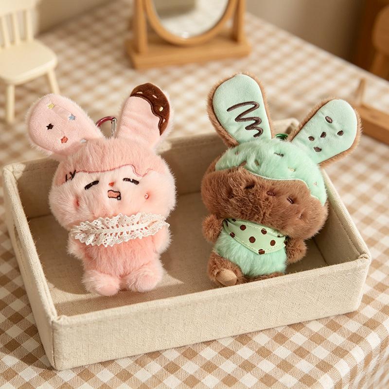17cm Cute Greedy Rabbit Plush Toys Creative Cartoon Anime Figure Doll Accompany Peripheral Kids Girls Pendants Birthday Gifts