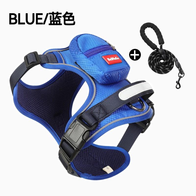 Adjustable Reflective Dog Harness With Leash Medium To Large Breeds Non-Stretch Oxford Fabric Chest Vest