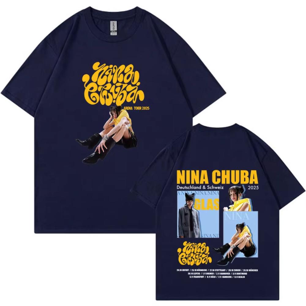 Nina Chuba Trendy Graphic T Shirt 2025 New Mens Women Oversized Aesthetic Cotton Y2K Short Sleeve Summer Print Loose Tees Unisex