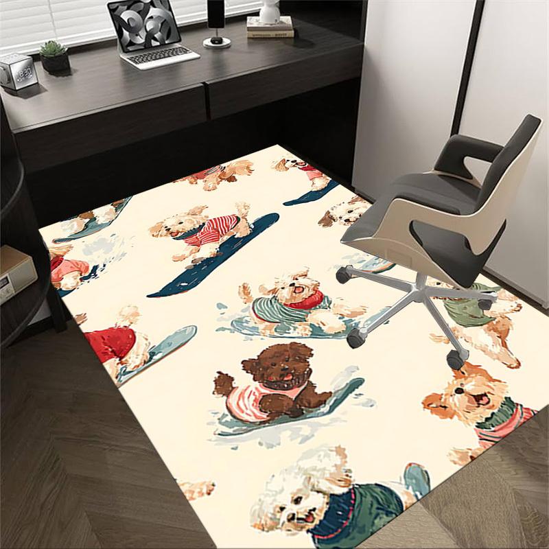 

1PC Dogs Snowboarding Non-Slip Floor Carpet Compatible for Office&Living Room&Bedroom&Dining room - Flat- Soft & Pattern, Vibrant Colors-W313 60cm by 90cm
