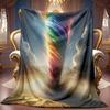 Comfortable Rainbow Theme Pattern Flannel Blanket Soft High-Definition Digital Print All-Season Use Cooling Blanket Perfect Gift for Family and Friend