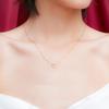 S925 Sterling Silver Gold-Plated Necklace with Simple Inlaid Pendant for Women