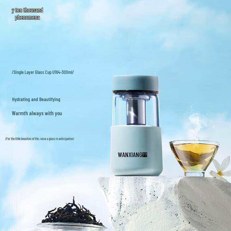 

WANXIANG Portable Glass Water Bottle