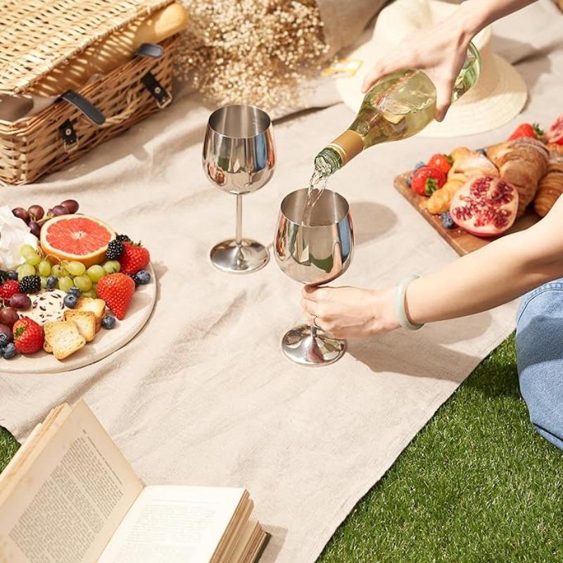 4PCS Stainless Steel Glass Cocktail Creative Metal Wine Bar Restaurant Champagne Red Wine Glass Drinkware Barware Cup