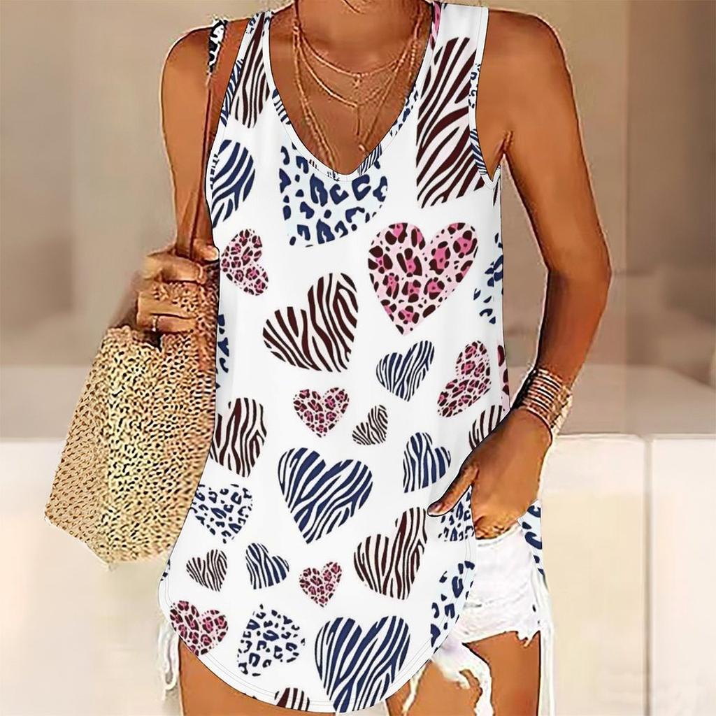 Topy bez rękawów z nadrukiem w kształcie serca 3D dla kobiet, do ćwiczeń, jogi, na siłownię, letnie koszulki sportowe z nadrukiem, rozmiary plus, ekskluzywne na Walentynki