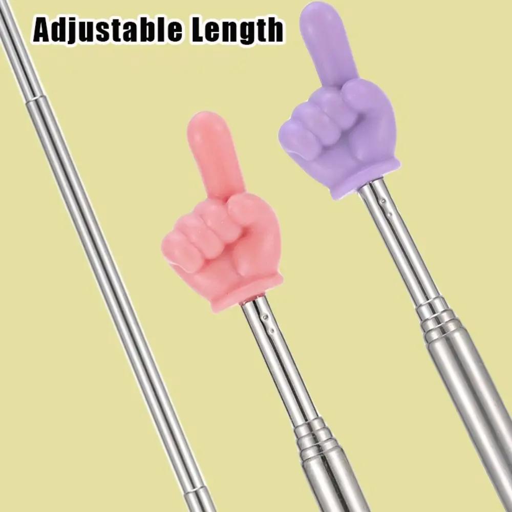 Durable Stainless Steel Teaching Pointer Telescopic Rod Finger Design Teaching Stick Classroom Finger Pointer Teachers