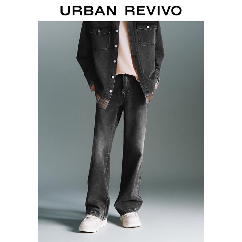 

UR2025 Men s Vintage Washed Wide-Leg Denim Jeans 31