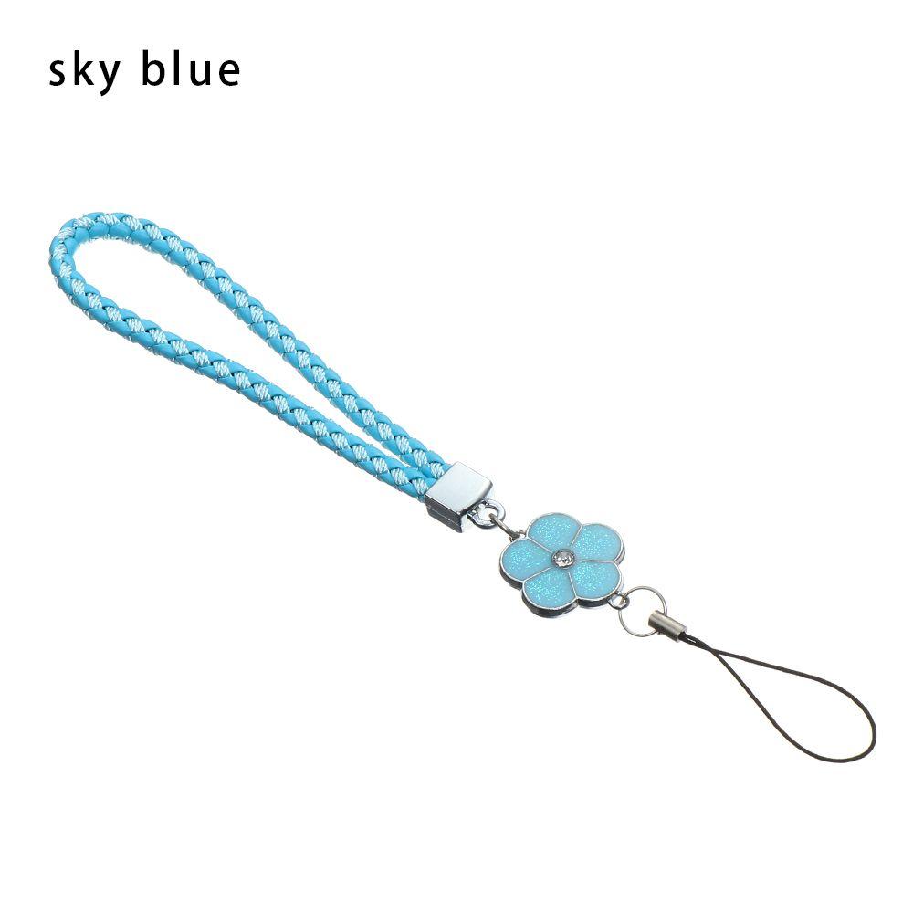 

Plum Blossom Woven Mobile Phone Lanyard Phone Strap Lanyard Keychain Wrist Rope Anti-lost Lanyard небо синє кольору