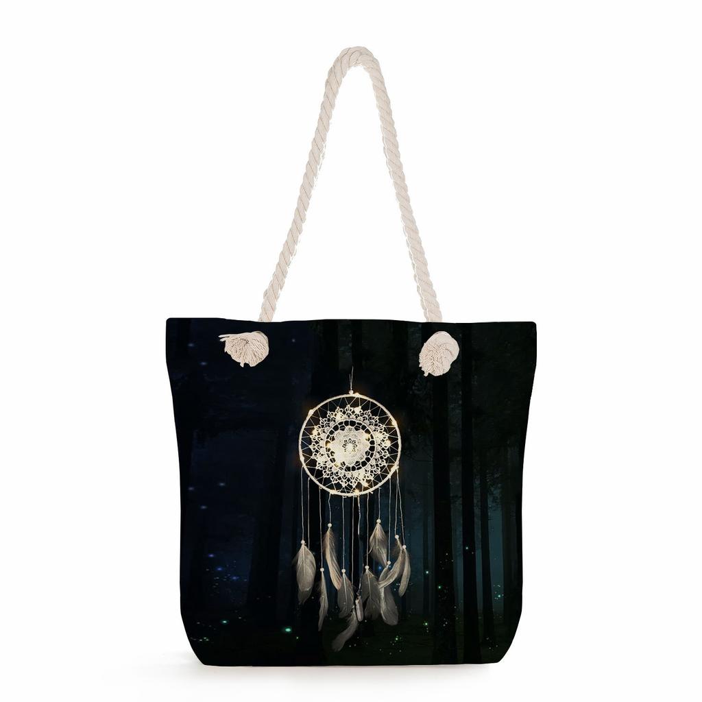 Dreamcatcher print thick rope single-shoulder beach bag 7309 KTB