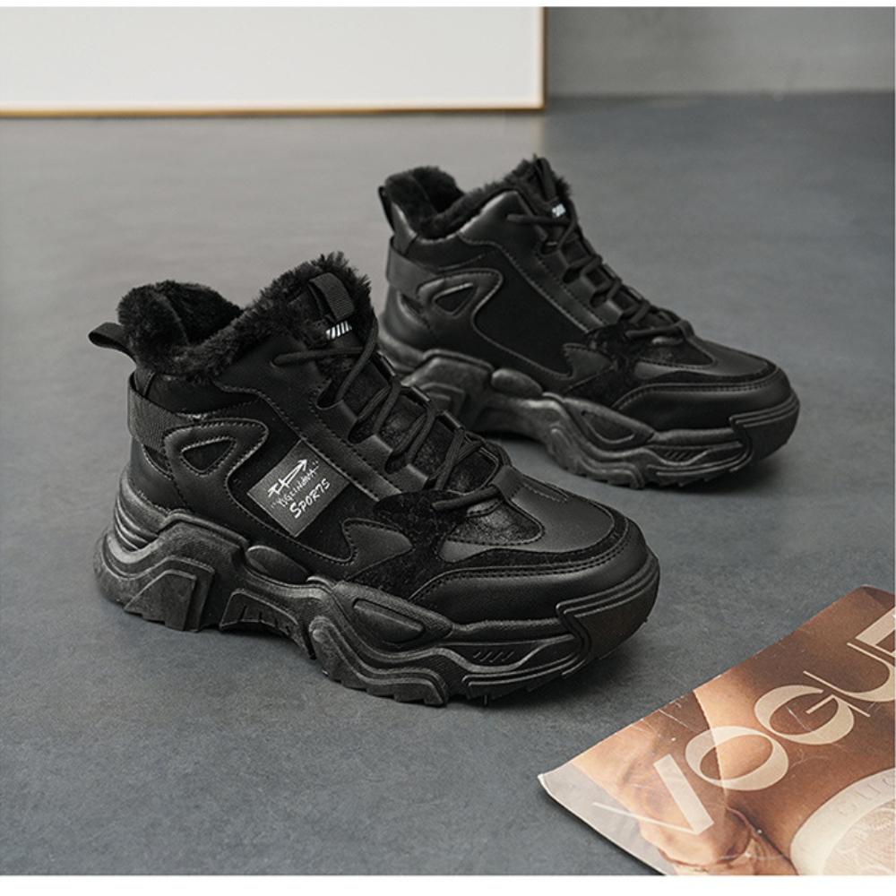 High Top Shoes for Women In Autumn and Winter, Cotton Shoes for Sports and Leisure, with Plush Snow Shoes for Women