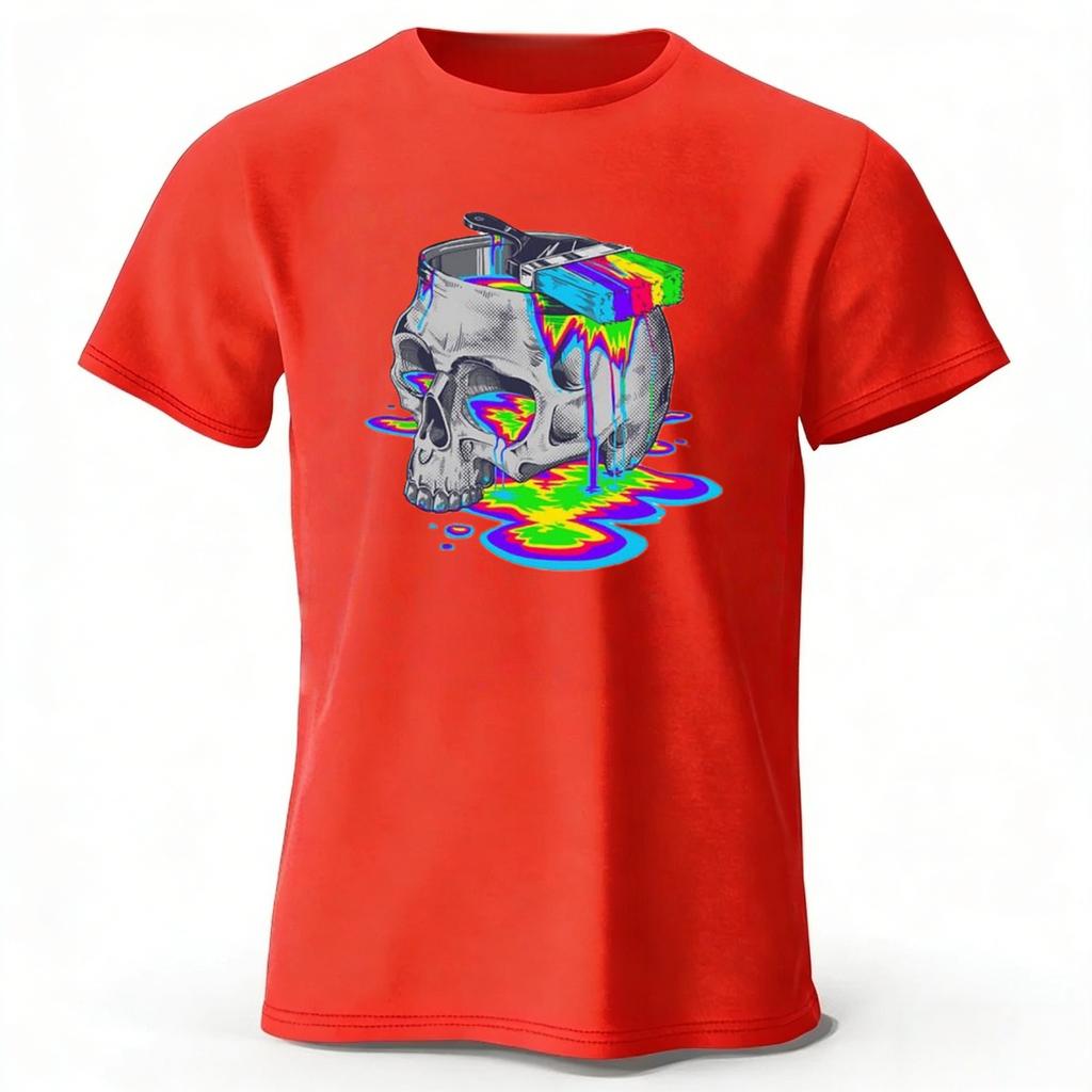 Summer Men's Street Fashion Pure Cotton T-shirt Casual Plus Size Loose Short Sleeved Fashionable Soft Top