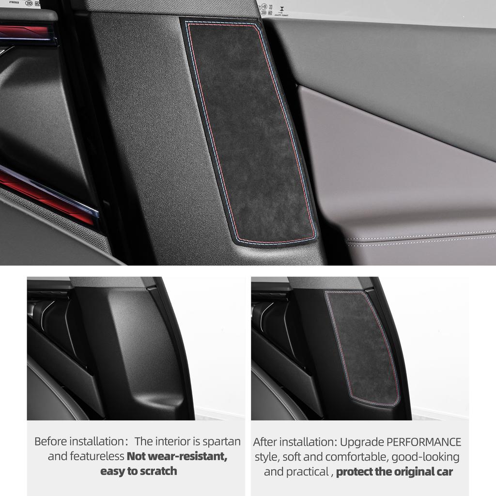 Betterhumz For BMW X3 G45 G48 2025- Made of Alcantara Center B Pillar Panel Trim Stickers Decor Car Interior Tuning Accessories