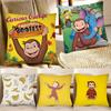 Cartoon Movies CCurious GGeorge Pillow Case Fashion Square Pillowcase Bedroom Sofa Room Ins Decoration Leisure