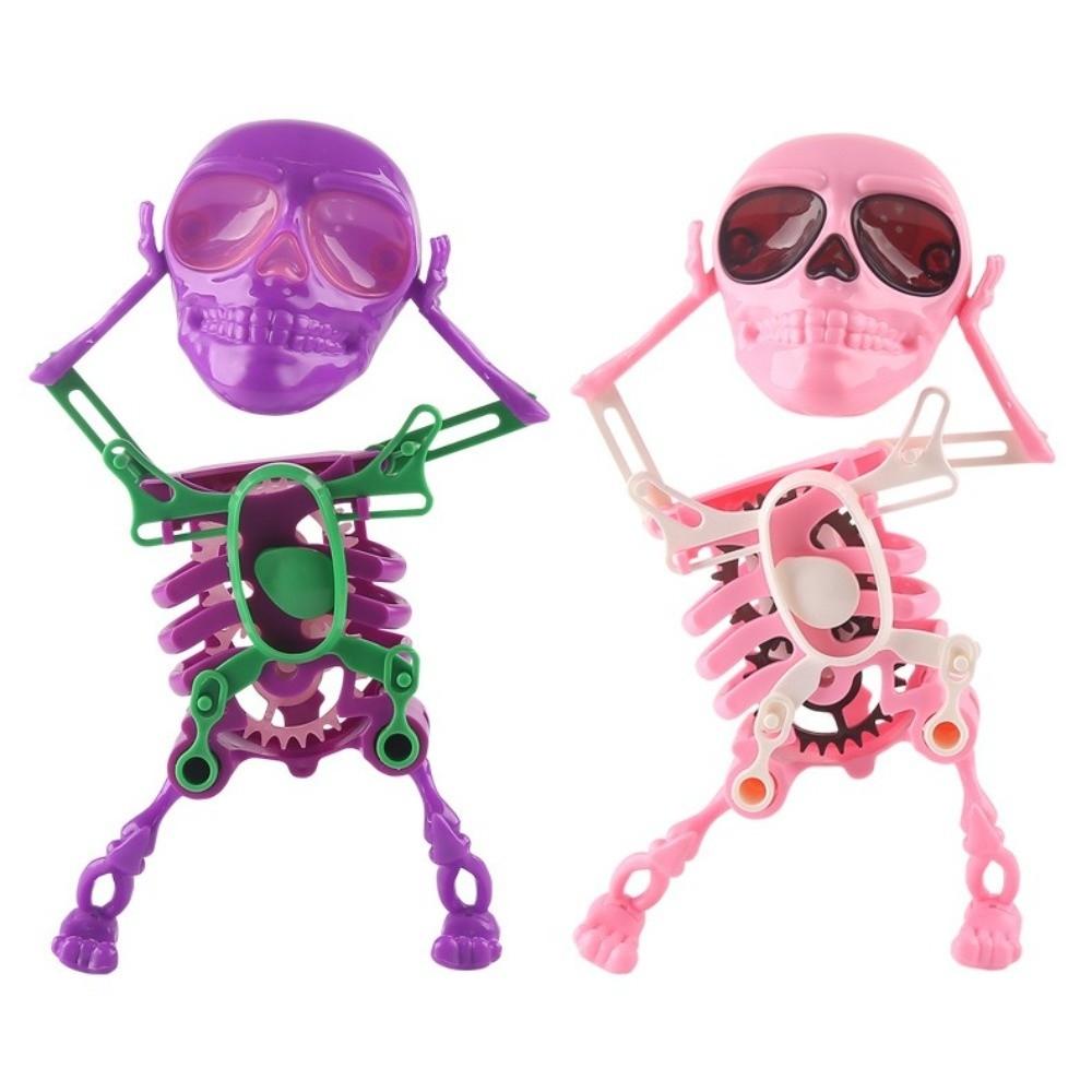 With Music Dancing and Swinging 3D Skull Toy with Lights Wind Up Skeletons New Dancing Skeleton