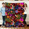 Peace and Love Flannel Blanket Soft Cozy Throws Napping Travel Use