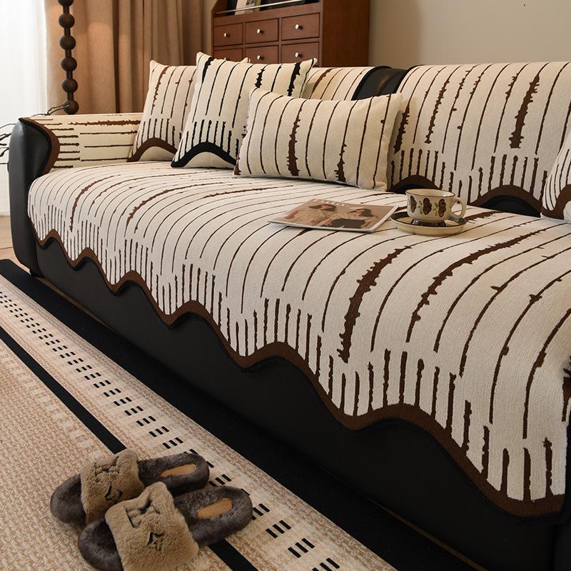 New Four-Season Universal High-End Special-Shaped Sofa Cushion Non-Slip Leather Sofa Straight Row Seat Cushion Cover Cloth Towel Cover