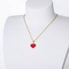 Card Necklace Color Glazed Love Peach Heart Pendant Alloy Clavicle Chain