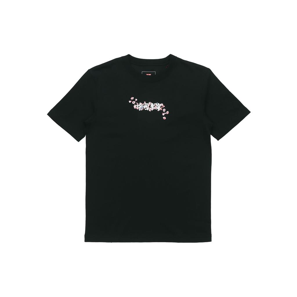 Li-Ning Sakura Series Logo Print Round Neck Short Sleeve T-Shirt Men Tops Black AHSR630-3