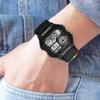 Digital Chronograph Watch Luminous Waterproof Multi Function Retro Style Square Electronic Watch Black