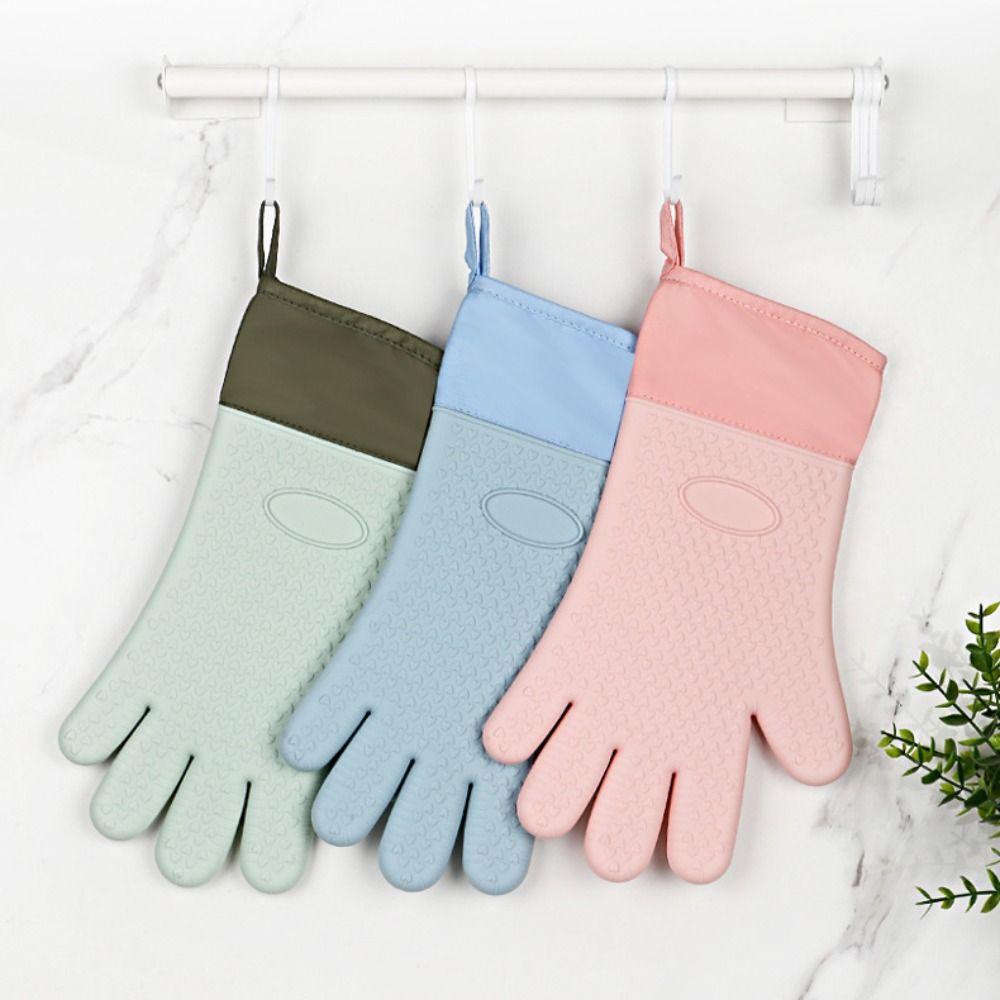 Flexible Baking Gloves Double Layer Kitchen Gloves Baking Utensils Oven Mitts  For Microwave