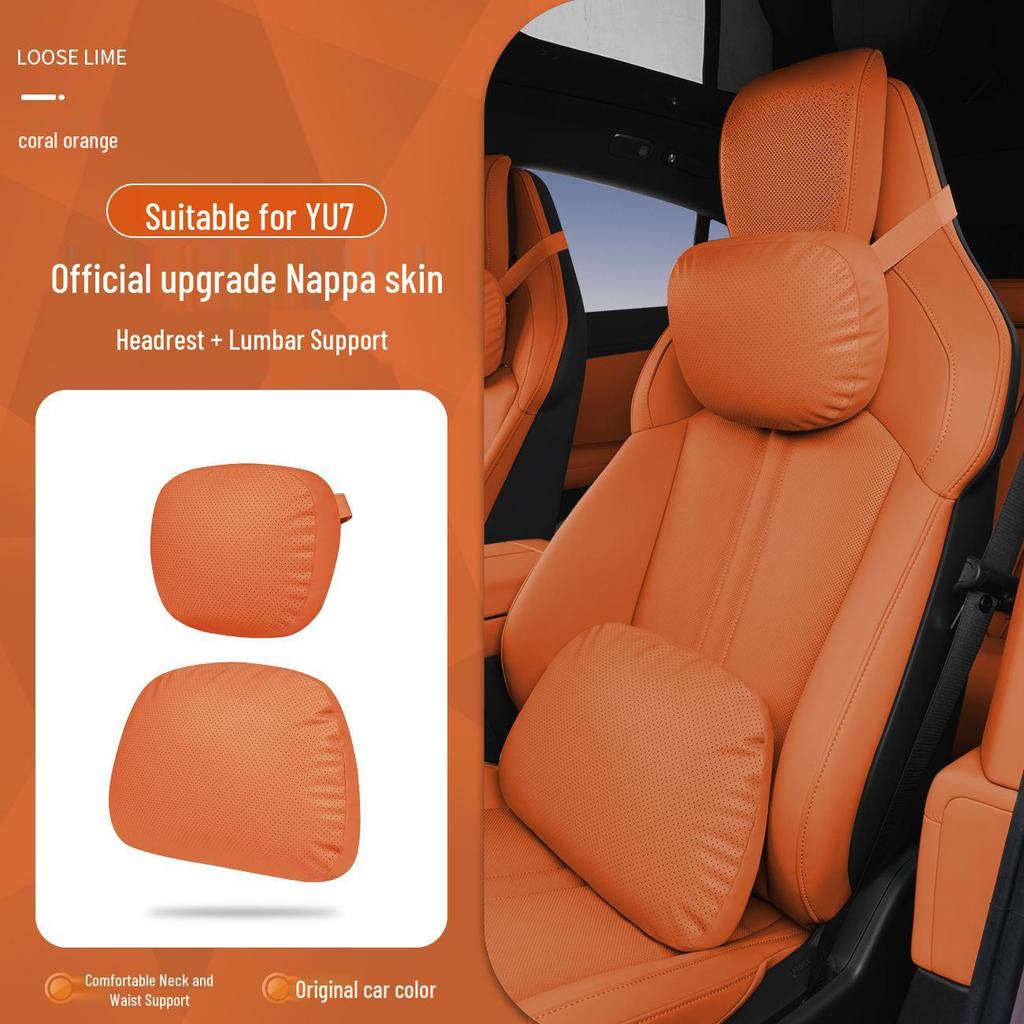 Xiaomi SU7/Ultra/YU7 Magnetyczny Zagłówek Podparcie Szyi i Lędźwi Skórzana Poduszka