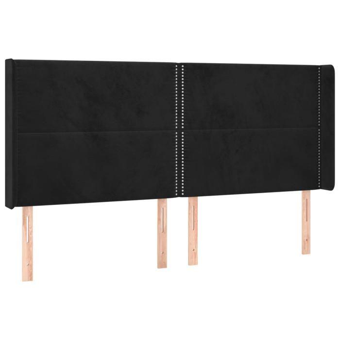 VidaXL Tête de Lit à LED Meuble de Chambre à Coucher Accessoire de Lit Double Tête de Cadre de Lit Intérieur Noir 3123976