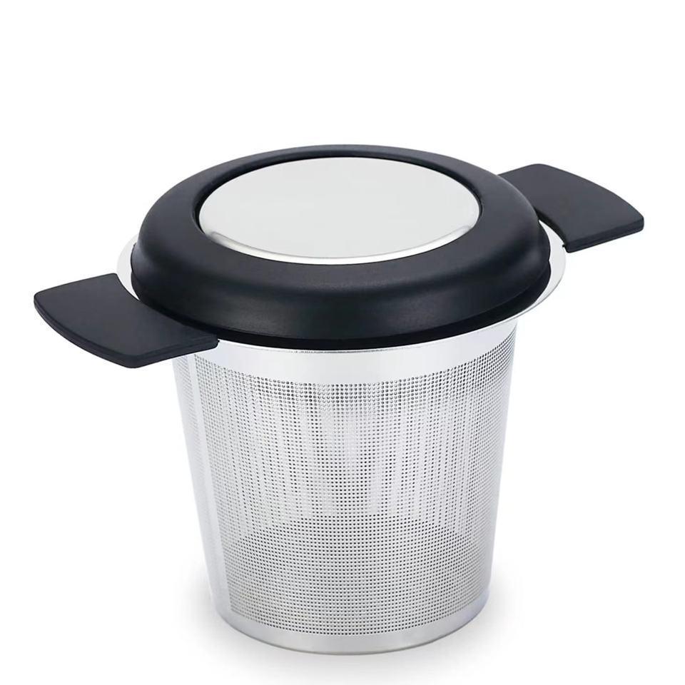 304 Stainless Steel Tea Infuser with Silicone Lid - Tea Strainer, Separator, and Leaf Filter Set Accessories