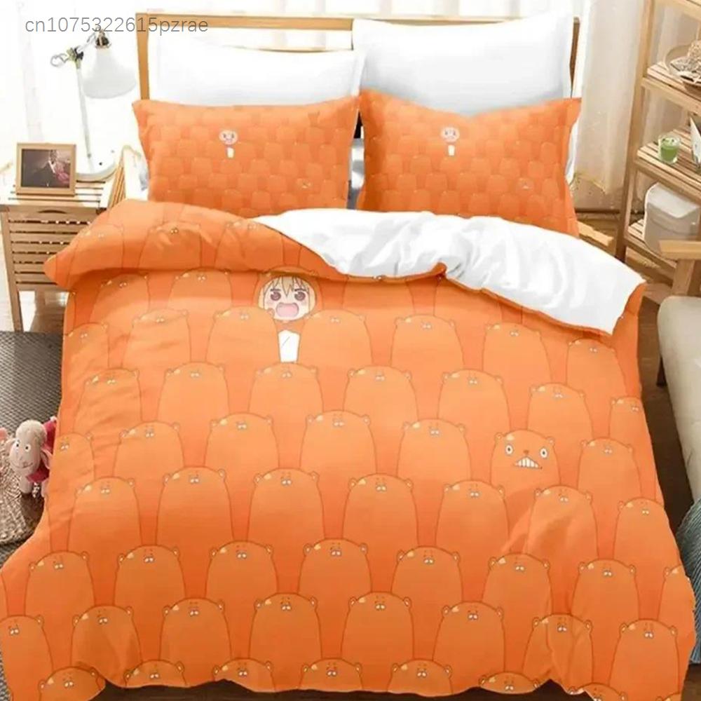 3D Print Anime The Himouto! Umaru-chan Bedding Set Printed With Pillowcase Bed Duvet Cover Soft Queen King Size Bedclothes Home