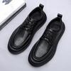 FashionFashion Casual Spring Autumn Cow Leather Shoes for Men New England Black Men's Dress Shoes Lace New Designer Loafers Male