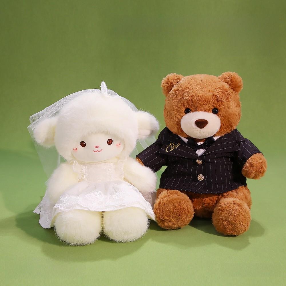 Wedding Bear Plush Toy With Pp Cotton Filling For Wedding Decor And Gift Ideas