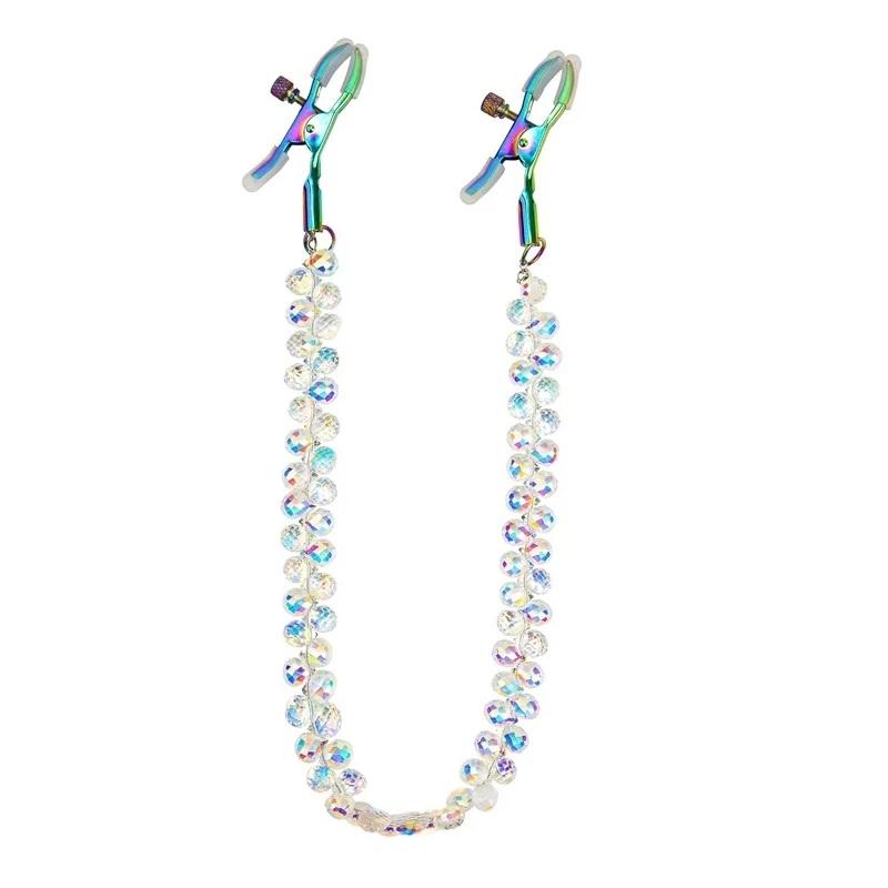 New Nipple Clamps With Crystal Chain Fetish Shinning Sex Toy Breast Bondage Clip BDSM for Couples