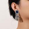 Retro Diamond-Encrusted Ball Bead Fringed Earrings For Women, Bohemian Ethnic Style Light Luxury High-End Temperament Earrings