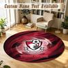 Round Rug Custom NameBournemouth Football Pattern Non Slip Carpet Home Floor Decor