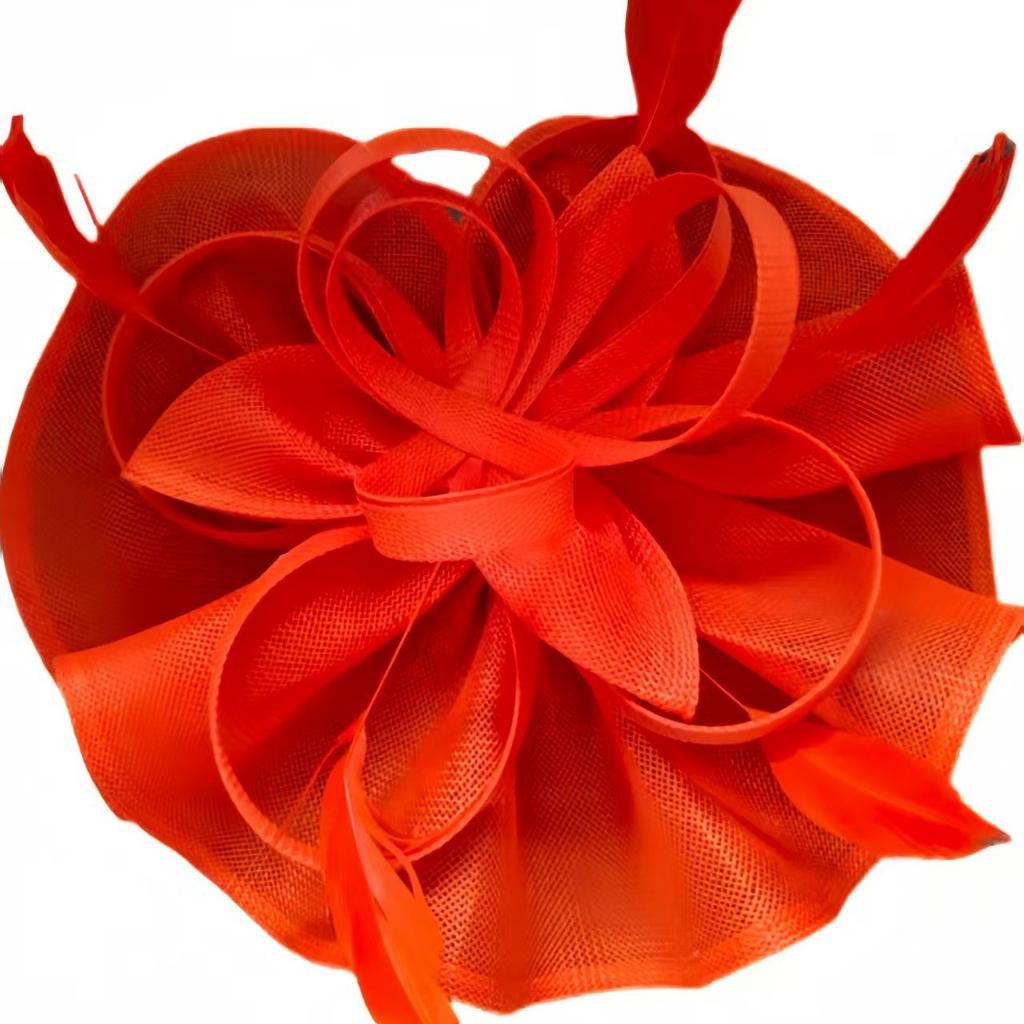 Actuación artística Tocado de malla nupcial Flor de plumas para el pelo Accesorio para el cabello Sombrero de copa de hilo Eugen Diadema Pasador modelado