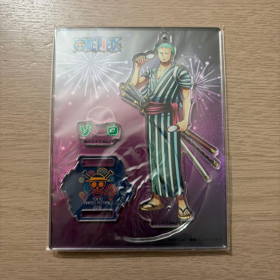 Used Tokyo One Piece Tower Acrylic Stand Charm Zoro 2018 Summer