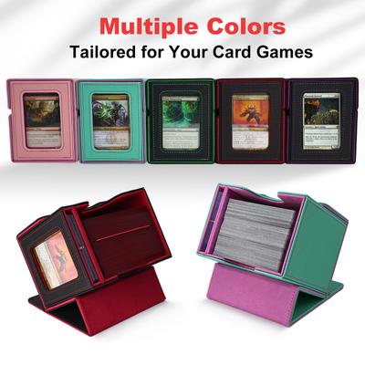 Commander Deck Box with Display Window Deck Case for MTG Fits 100+ Double-Sleeved Cards Magnetic Card Storage Box for TCG PTCG