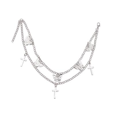 Punk Shoe Boot Chain Unique Butterfly Charm Pendant Waist Boot Bracelet Harajuku Belt for Dancers Stylish Outfits