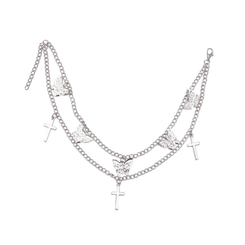 

Punk Shoe Boot Chain Unique Butterfly Charm Pendant Waist Boot Bracelet Harajuku Belt for Dancers Stylish Outfits 1