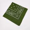 Trifong Bandana Green Paisley 100% Cotton Adult Stylish Cotton Handkerchief Bandana Men's Women's Unisex 55cm X 55cm Olive