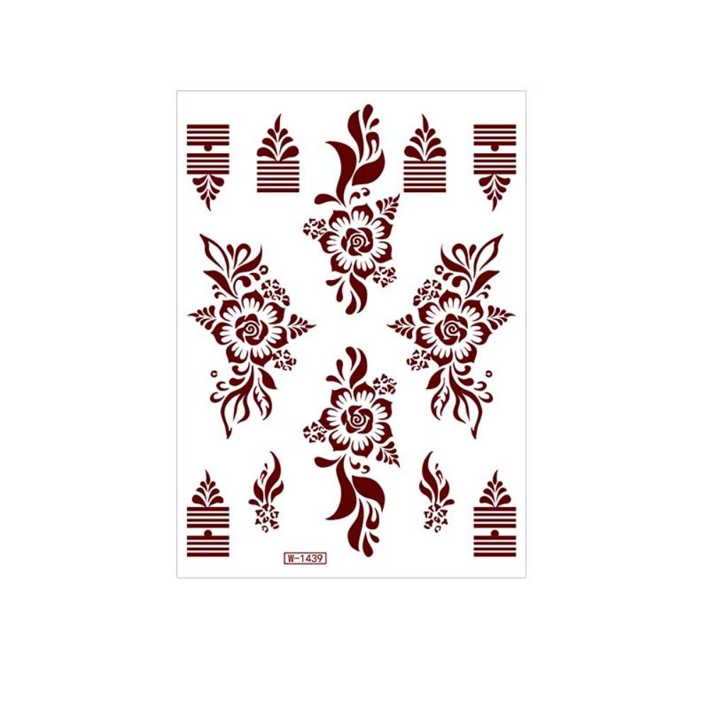 Lace Fake Tattoo Temporary Tattoo Legs Arm Red Henna Tattoo Decals Women/Lady