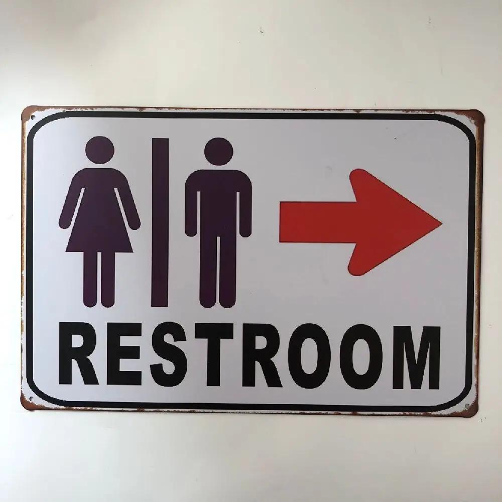 Vintage Metal Tin Sign Toilet Humor Wall Art Home Bar Decor