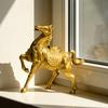 Metal Golden Horse Statue Feng Shui Horse Year Ornament Chinese New Year Wealth Animal Figurine Home Office Desktop Ornament
