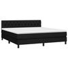 3140307 vidaXL Lit à sommier tapissier avec matelas Noir 160x200 cm Tissu