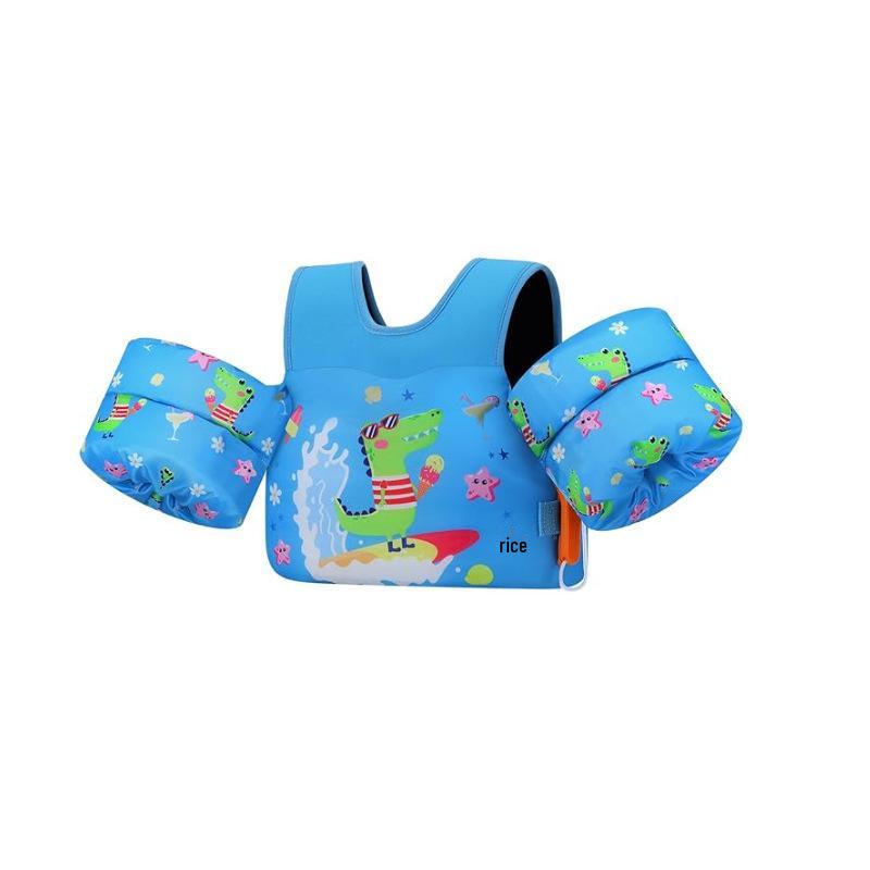 Kids Swim Essentials: No-Inflation Float Ring, Arm Bands, and Life Jacket Vest One Size (2-9 Years)