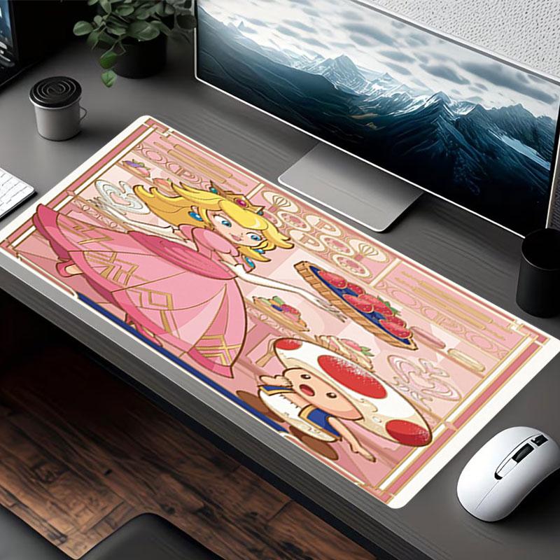 Princess Peach Toadstool Print Mouse Pad, for Keyboard Pad Laptop PC Mat for Office Home Use, Desk Decor, Perfect Birthday Gift for Gamers